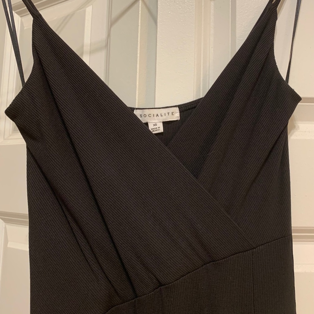 Black spaghetti strap midi dress